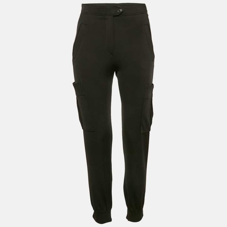 مملوكة مسبقًا Louis Vuitton Black Monogram Trim Jersey Cargo Trousers S