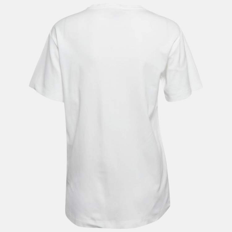 Pre Owned Louis Vuitton White Jersey Crew Neck T-Shirt S