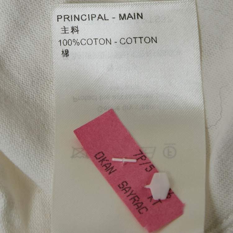 Pre Owned Louis Vuitton White Jersey Chain Detail T-Shirt XS