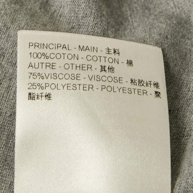 Pre Owned Louis Vuitton Grey Printed Jersey Crew Neck T-Shirt XS