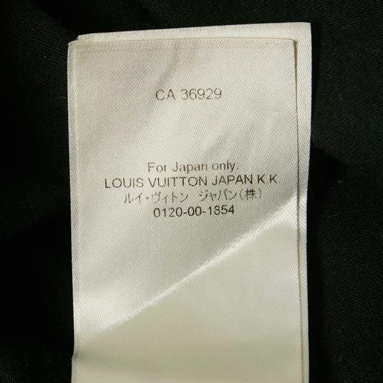 Pre Owned Louis Vuitton Black Logo Print Cotton T-Shirt S