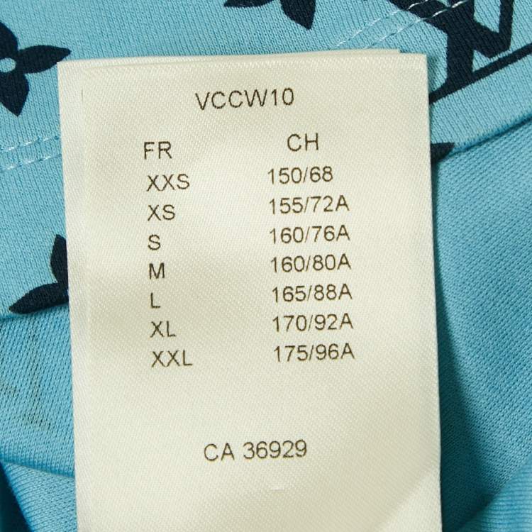 Pre Owned Louis Vuitton Blue Monogram Jersey Crew Neck T-Shirt S
