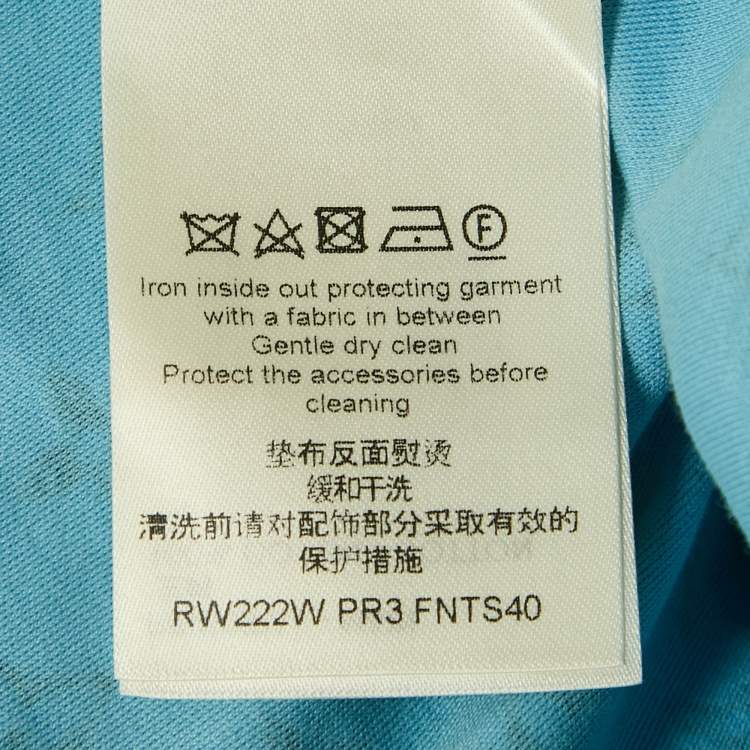 Pre Owned Louis Vuitton Blue Monogram Jersey Crew Neck T-Shirt S