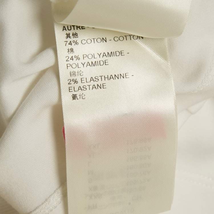 Pre Owned Louis Vuitton White LV Print Jersey Tie-Up Crop Top S