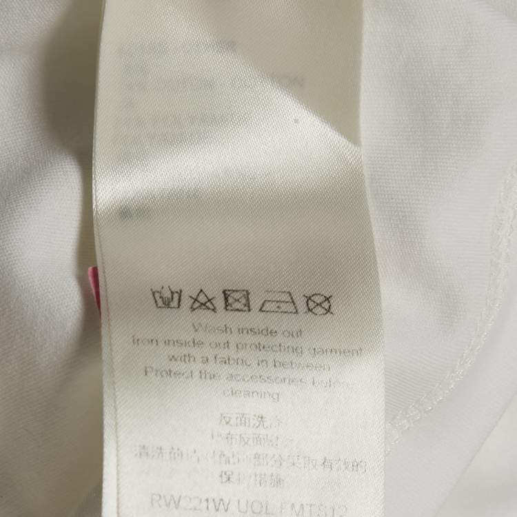Pre Owned Louis Vuitton White LV Print Jersey Tie-Up Crop Top S