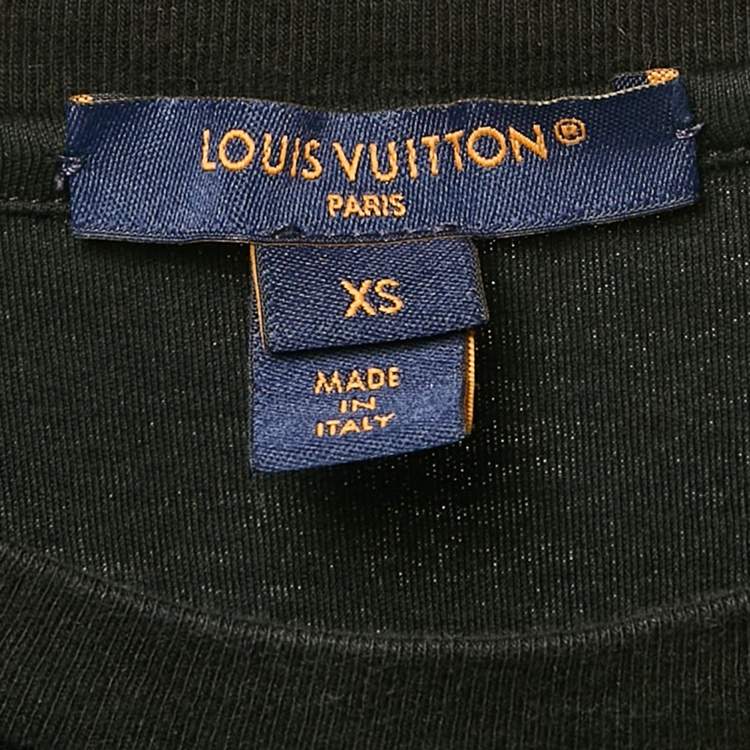 Pre Owned Louis Vuitton Black Jersey Monogram Pocket T-Shirt XS