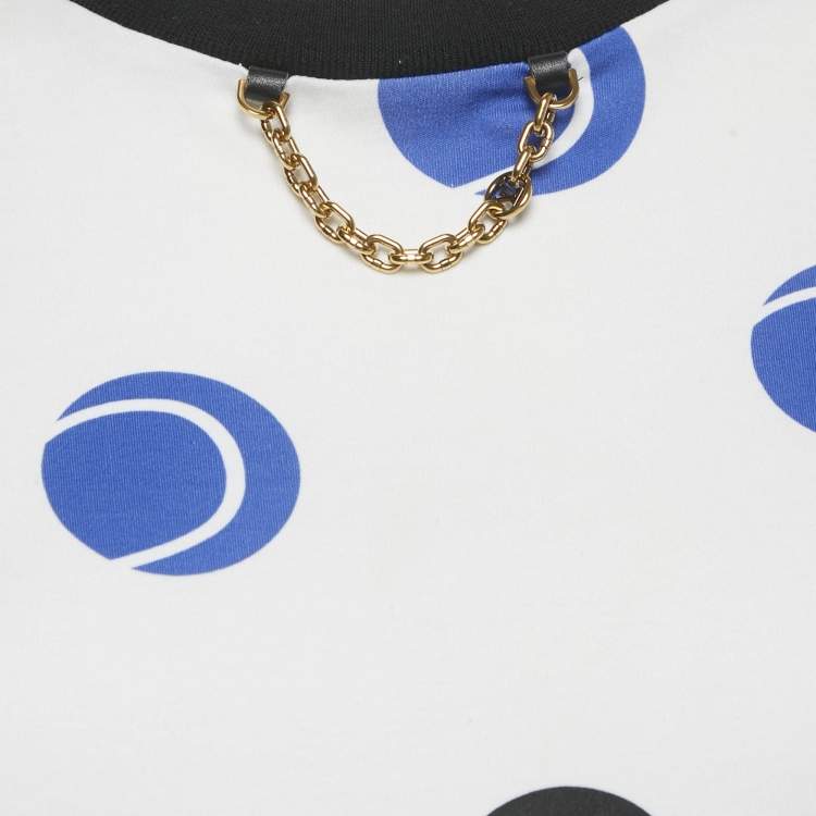 Pre Owned Louis Vuitton White Tennis Balls Print Jesrey T-Shirt S