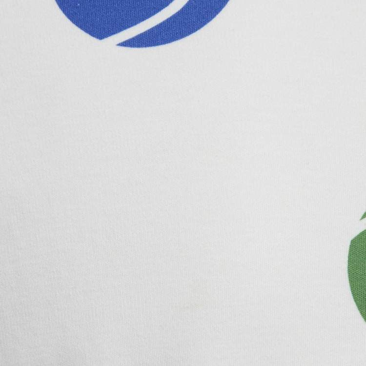 Pre Owned Louis Vuitton White Tennis Balls Print Jesrey T-Shirt S