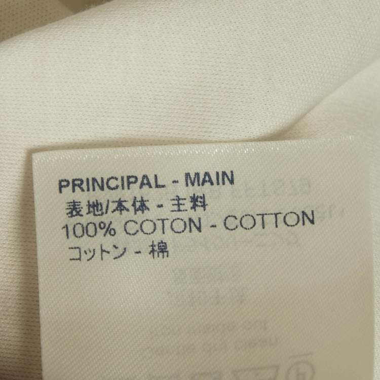 Pre Owned Louis Vuitton Cream Printed Cotton Crew Neck T-Shirt XS