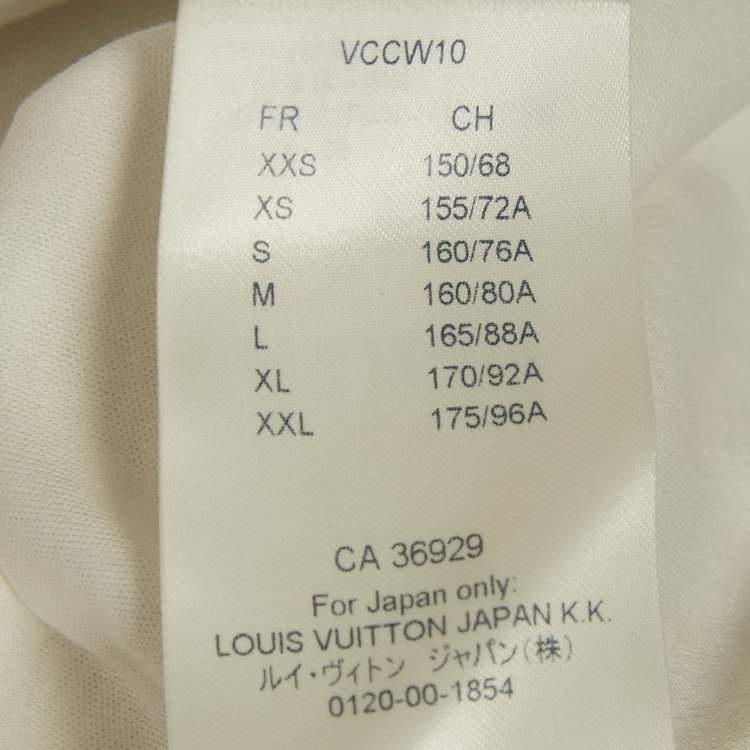 Pre Owned Louis Vuitton Cream Printed Cotton Crew Neck T-Shirt XS