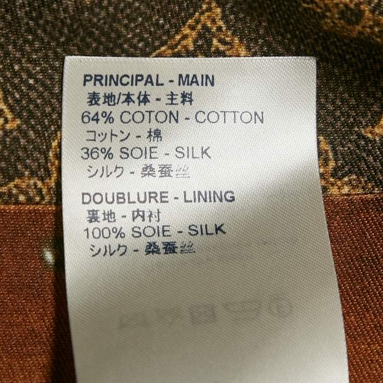 Pre Owned Louis Vuitton Brown Vintage Trunk Monogram Print Cotton Blend Mini Skirt S