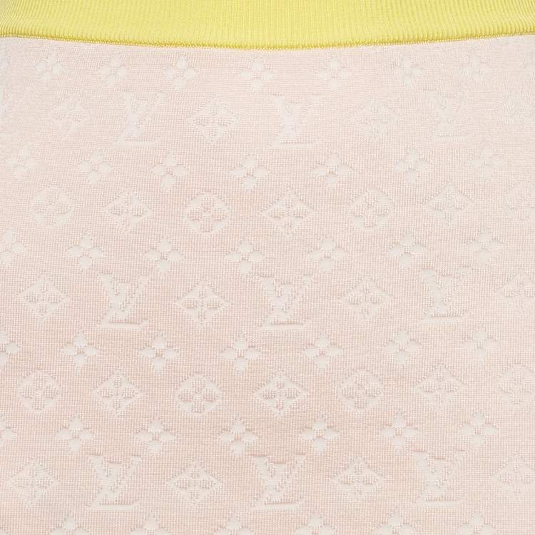 Pre Owned Louis Vuitton Multicolor Monogram Jacquard Knit Tube Midi Skirt XS