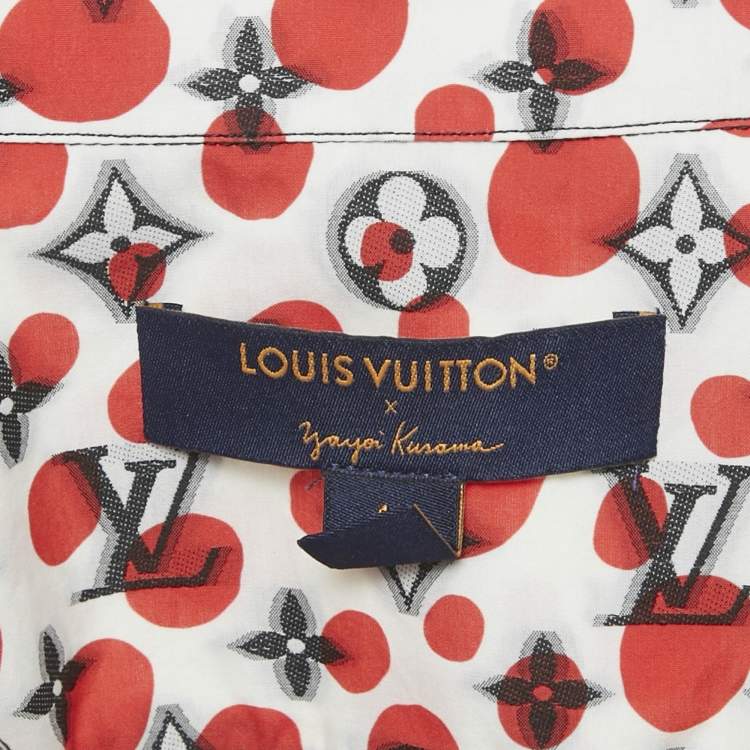Pre Owned Louis Vuitton x Yayoi Kusama White  Infinity Dots Monogram Cotton Shirt M