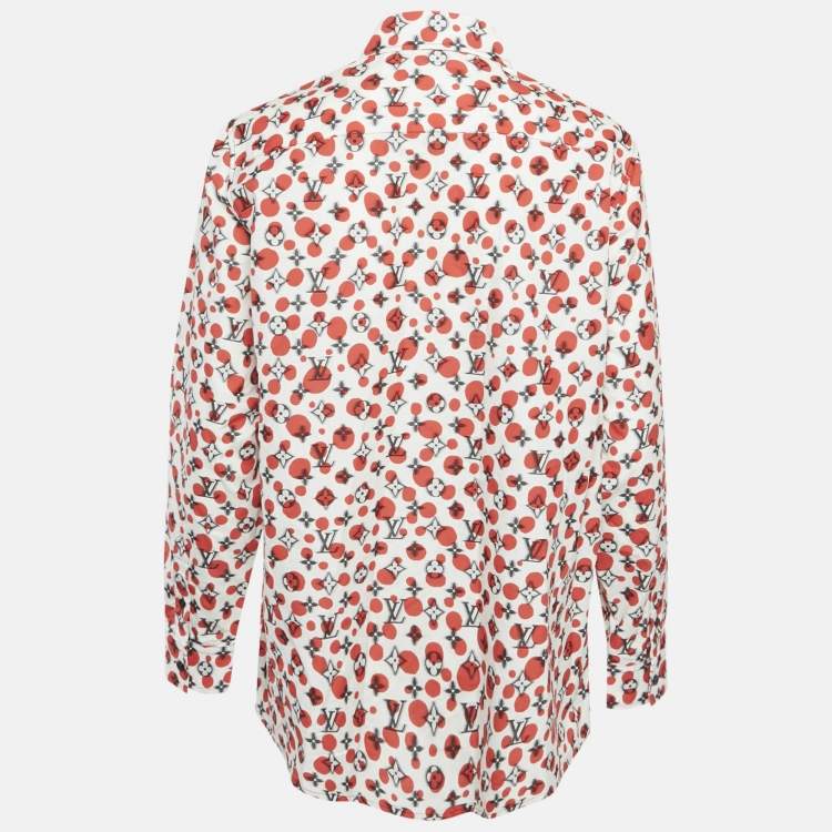 Pre Owned Louis Vuitton x Yayoi Kusama White  Infinity Dots Monogram Cotton Shirt M
