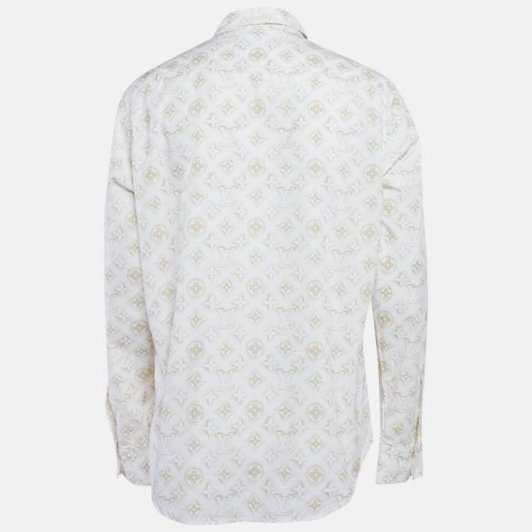 مملوكة مسبقًا Louis Vuitton Beige Monogram Cotton Long Sleeve Shirt XXL