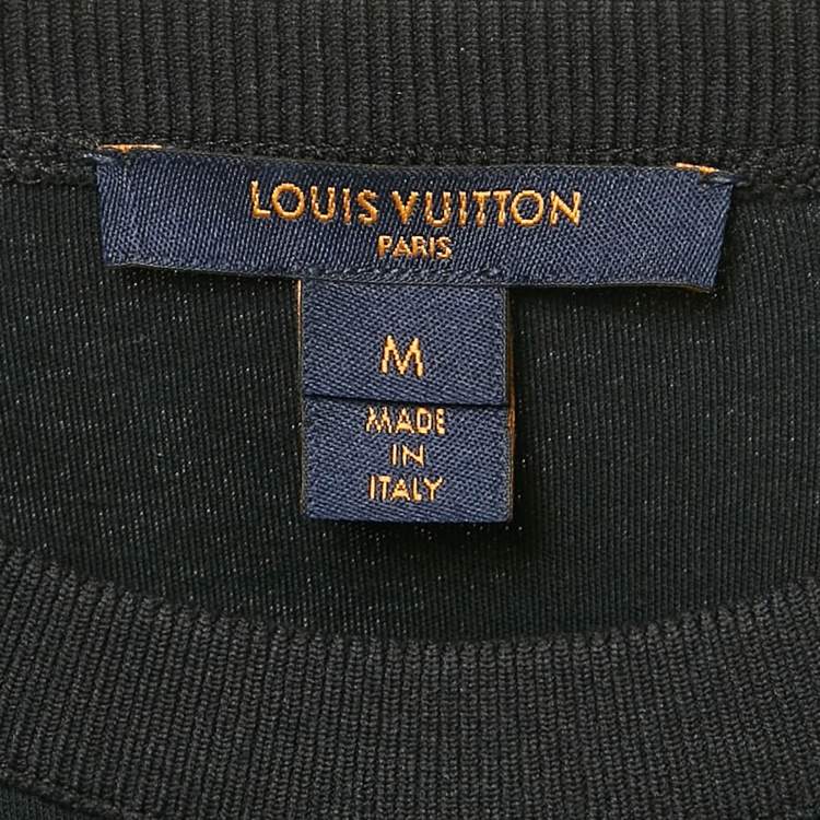 Pre Owned Louis Vuitton Black Cotton Stud Detail Game-On T-Shirt M