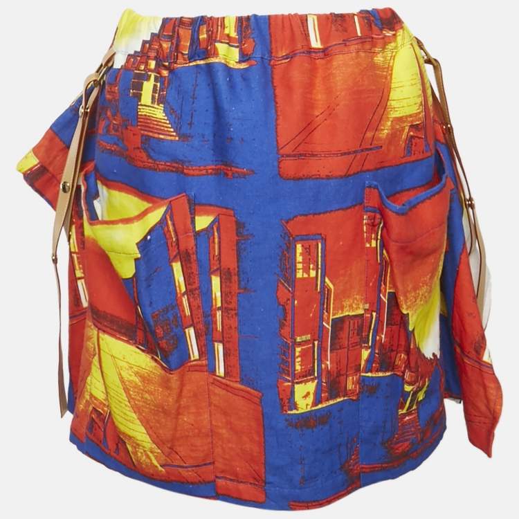 Pre Owned Louis Vuitton Multicolor Salk Institute Print Mini Skirt M