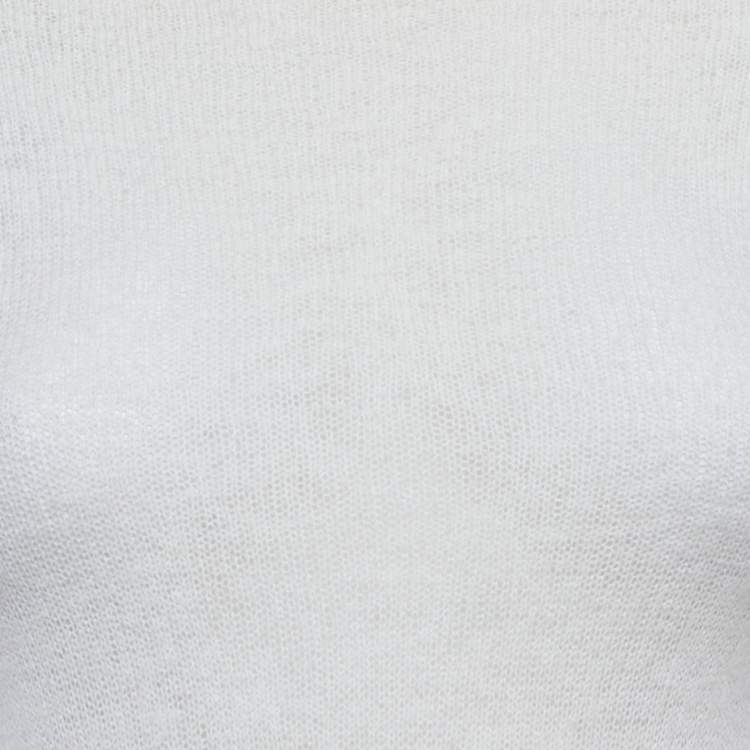 Pre Owned Louis Vuitton Cream Cashmere Knit Pullover M