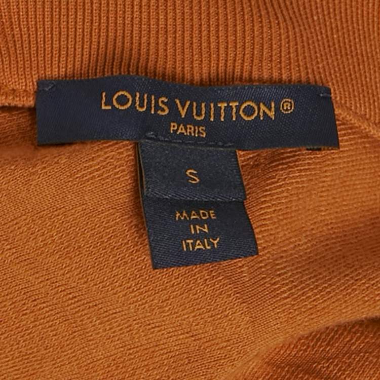 Pre Owned Louis Vuitton Orange Monogram Flower Towelling Crop Top S