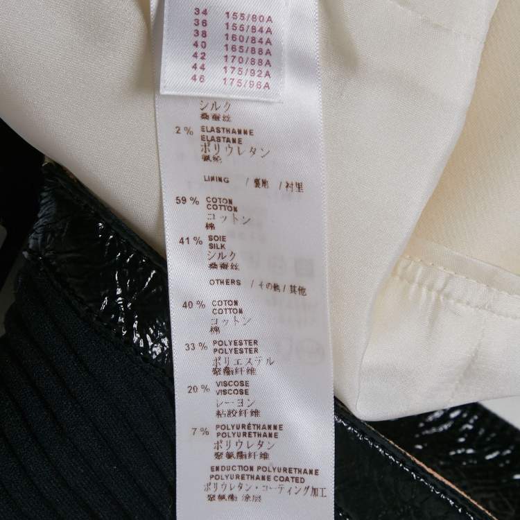 Pre Owned Louis Vuitton Cream Wool Blend Faux Leather Trim Short Dress S