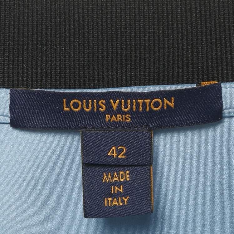 Pre Owned Louis Vuitton Blue LV Match Neoprene Polo T-Shirt L
