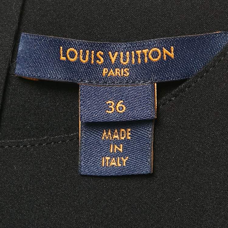 Pre Owned Louis Vuitton Black Jersey Peplum Top S