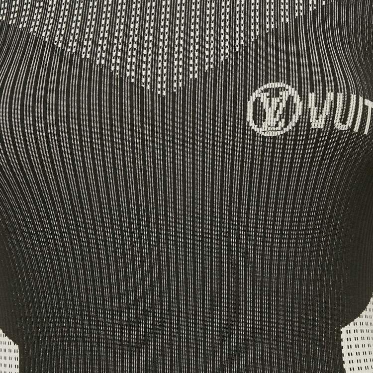 Pre Owned Louis Vuitton Black Rib Knit High Neck Pullover S