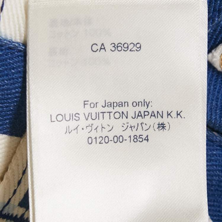 Pre Owned Louis Vuitton Blue Monogram Denim High Rise Jeans S Waist 23"
