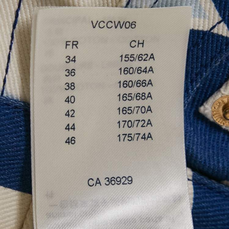 Pre Owned Louis Vuitton Blue Monogram Denim High Rise Jeans S Waist 23"