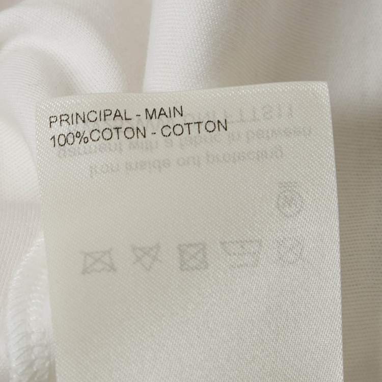 Pre Owned Louis Vuitton White LV Stamp Crop T-Shirt XS