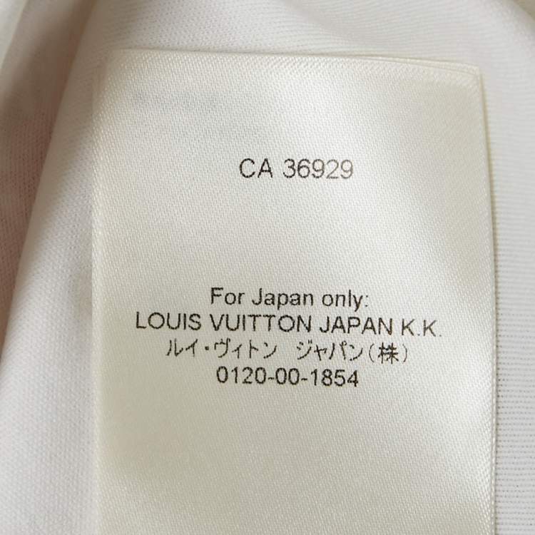 Pre Owned Louis Vuitton White LV Stamp Crop T-Shirt XS