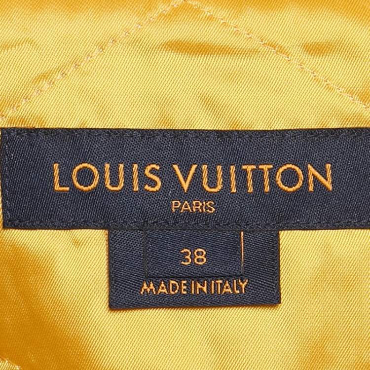 Pre Owned Louis Vuitton Brown Monogram Lamb Leather Biker Jacket M 