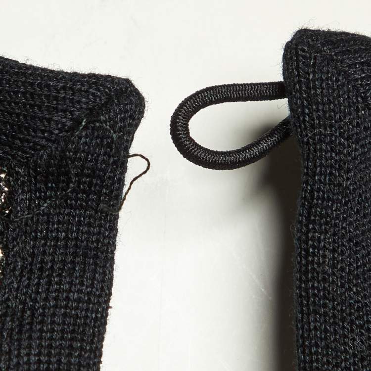 Pre Owned Louis Vuitton Black Metallic Lace Top M