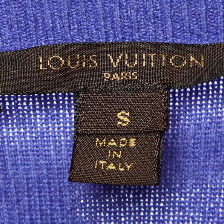 Pre Owned Louis Vuitton Lavender Cashmere Neck Chain Detail Sleeveless Top S
