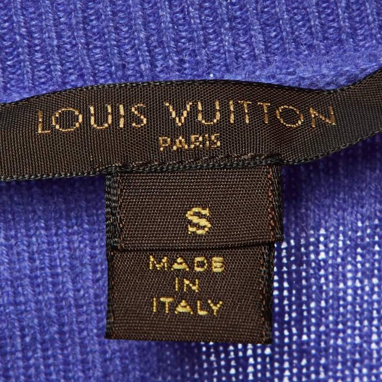 Pre Owned Louis Vuitton Lavender Cashmere Neck Chain Detail Sleeveless Top S