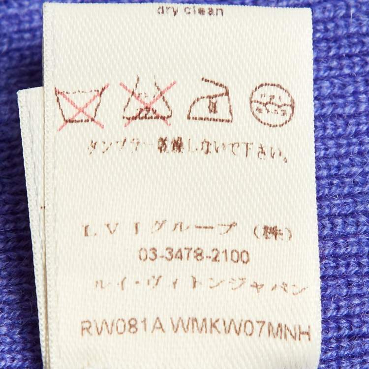 Pre Owned Louis Vuitton Lavender Cashmere Neck Chain Detail Sleeveless Top S