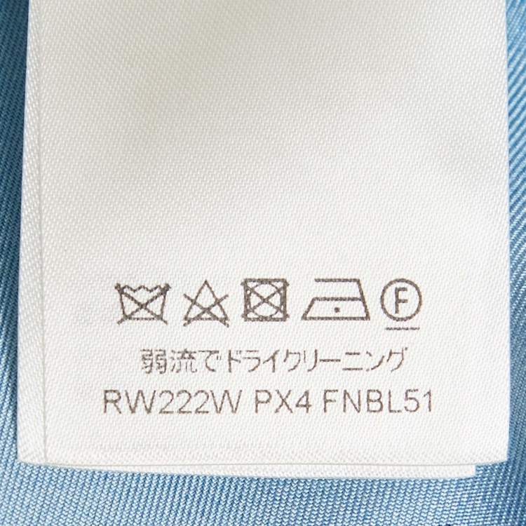 Pre Owned Louis Vuitton Blue Giant Monogram Print Silk Button Front Shirt M