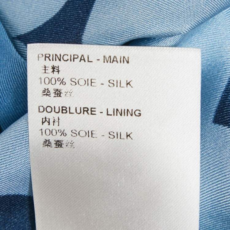 Pre Owned Louis Vuitton Blue Giant Monogram Print Silk Button Front Shirt M