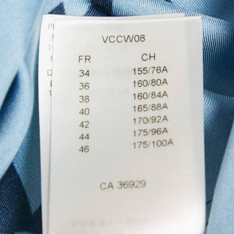 Pre Owned Louis Vuitton Blue Giant Monogram Print Silk Button Front Shirt M