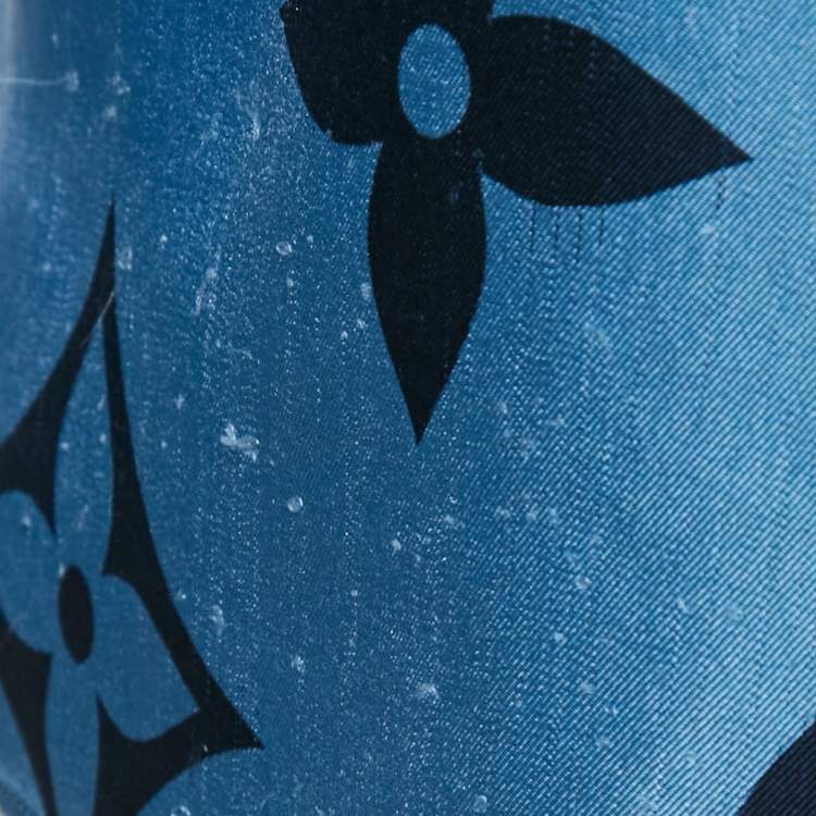 Pre Owned Louis Vuitton Blue Giant Monogram Print Silk Button Front Shirt M