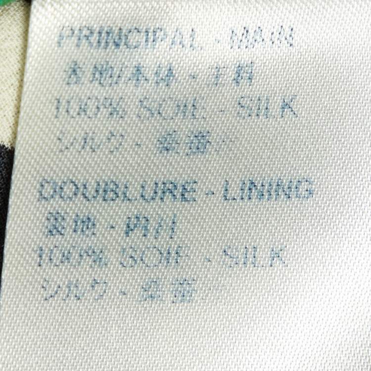 Pre Owned Louis Vuitton Black/Green Printed Silk Sleeveless Top S