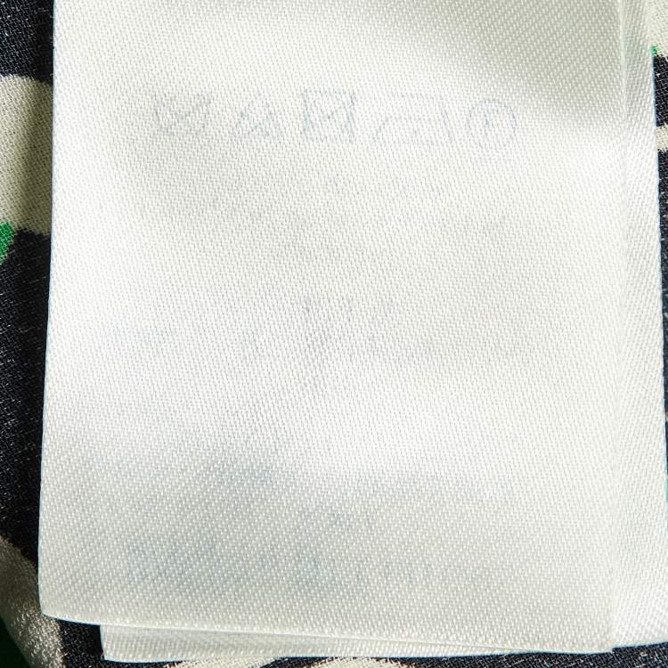 Pre Owned Louis Vuitton Black/Green Printed Silk Sleeveless Top S