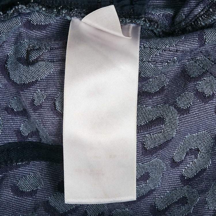 Pre Owned Louis Vuitton Blue Jacquard Denim Jeans M Waist 30"