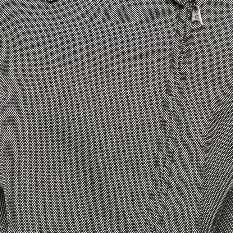 Pre Owned Louis Vuitton Monochrome Wool Blend Cropped Zip Up Jacket S 