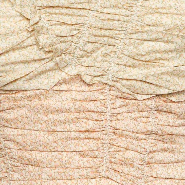 Pre Owned Louis Vuitton Multicolor Printed Cotton Strapless Corset Top M