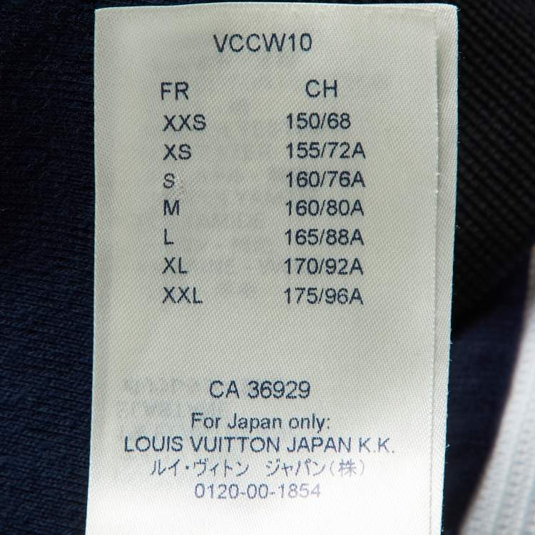 Pre Owned Louis Vuitton Navy Blue Cotton Blend Knit Panel Detail Sweatshirt S
