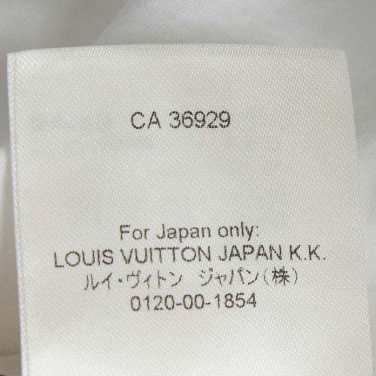 Pre Owned Louis Vuitton white Monogram Fil Coupe Cotton Frill Blouse S