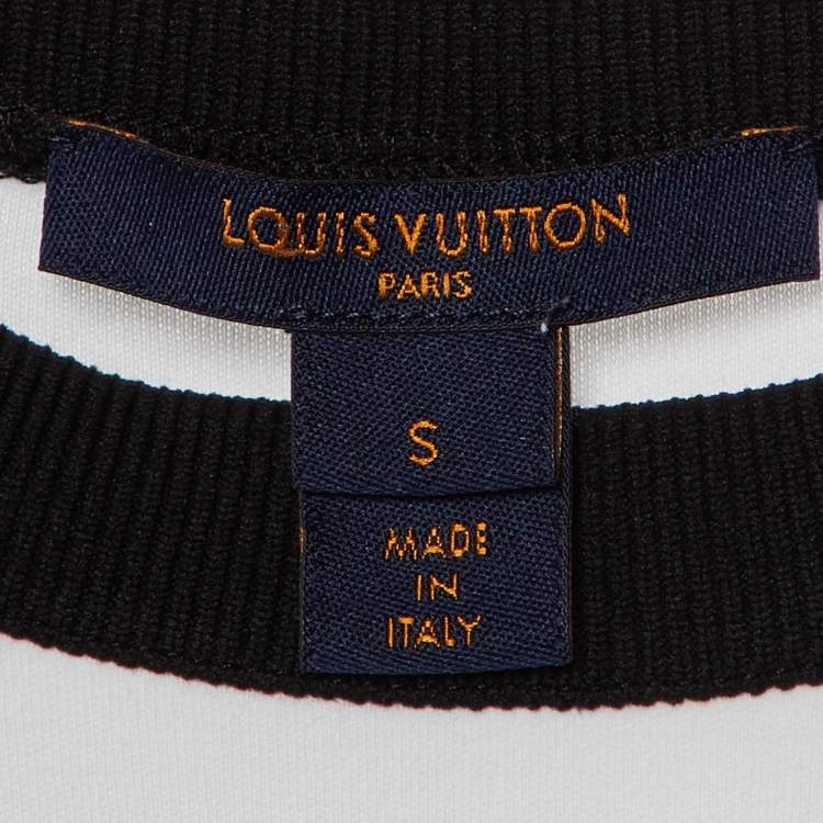 Pre Owned Louis Vuitton White Logo Print Cotton Crew Neck T-Shirt S