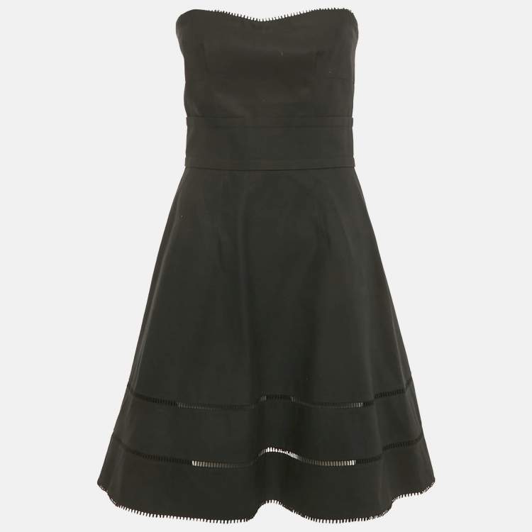 Pre Owned Louis Vuitton Black Cotton Strapless Mini Dress M