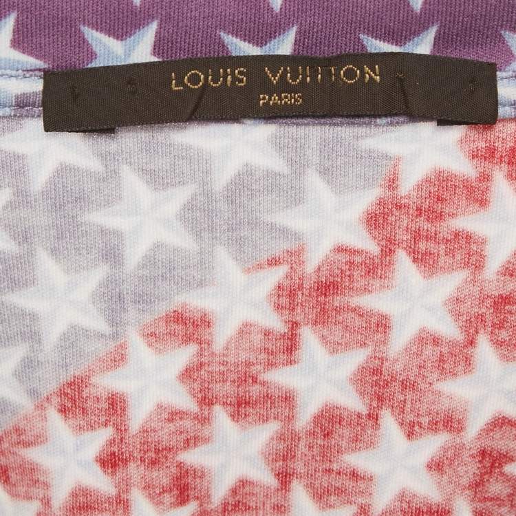 Pre Owned Louis Vuitton Purple Monogram Print Jersey T-Shirt L